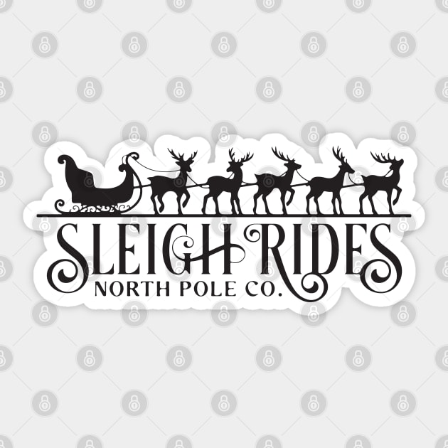 Sleigh rides North Pole Co Sticker by MZeeDesigns